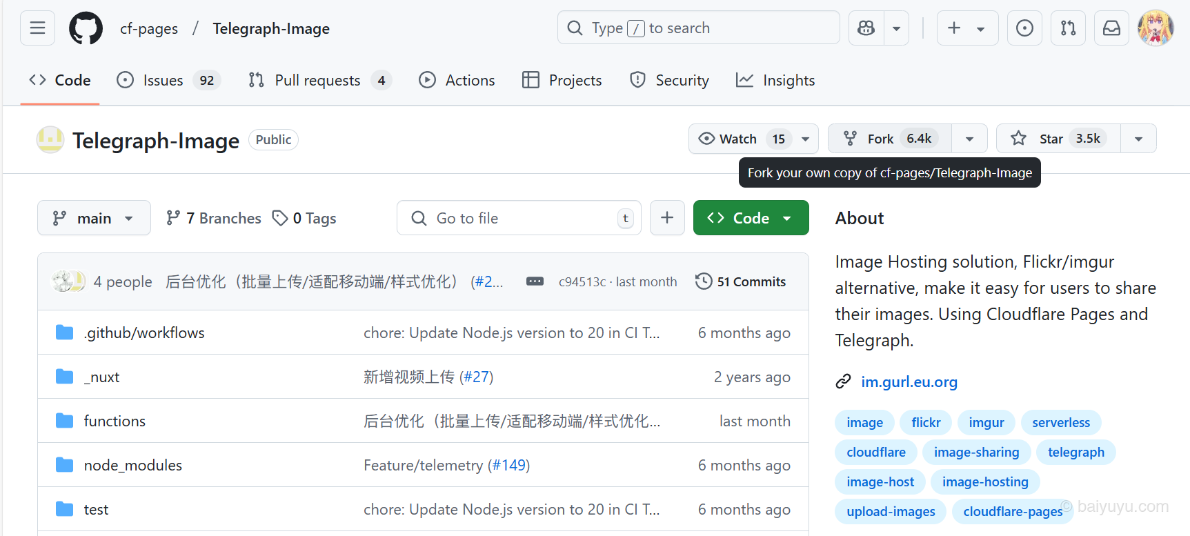 图片[2] - 搭建免费、无限空间的图床：Cloudflare Pages 和 Telegraph-Image - 狐狸资源网
