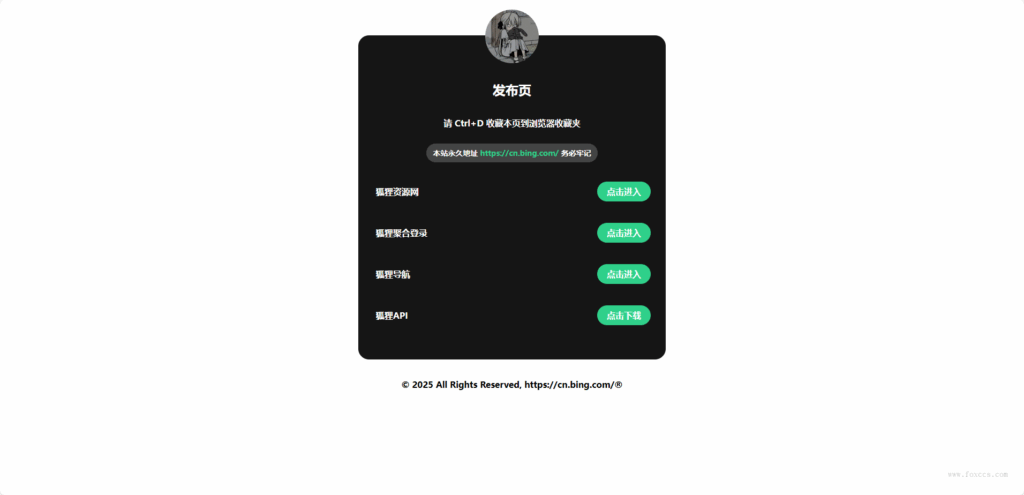  2025最新网站发布页 全新Ui 好看的导航页面 - 狐狸资源网