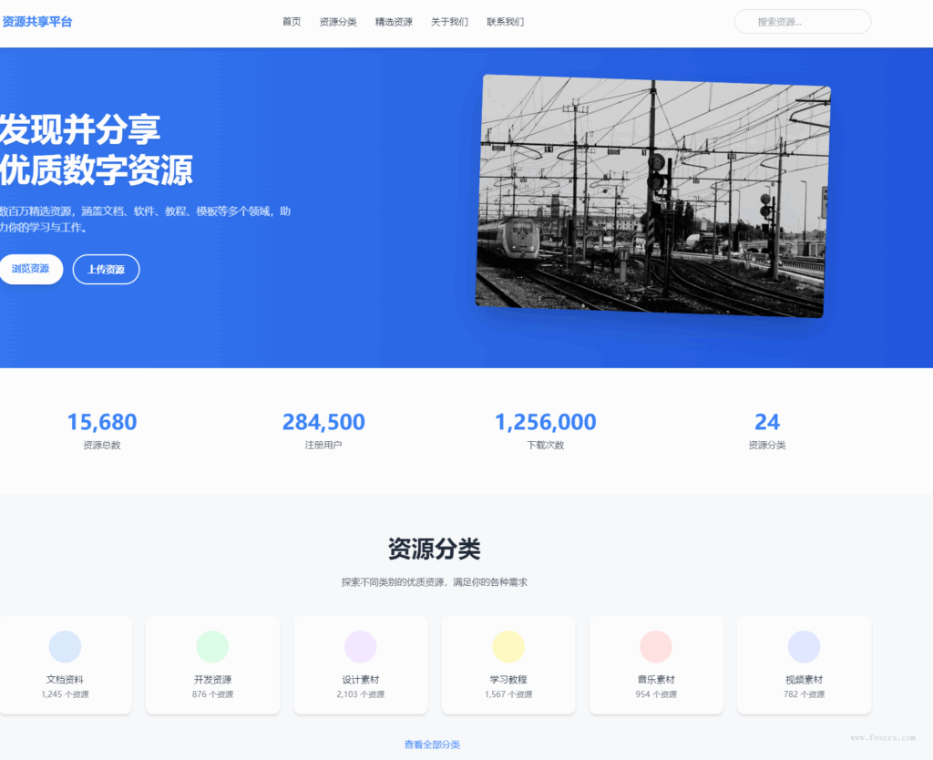 一站式资源共享平台模板,助力快速搭建专属资源站源码 - 狐狸资源网