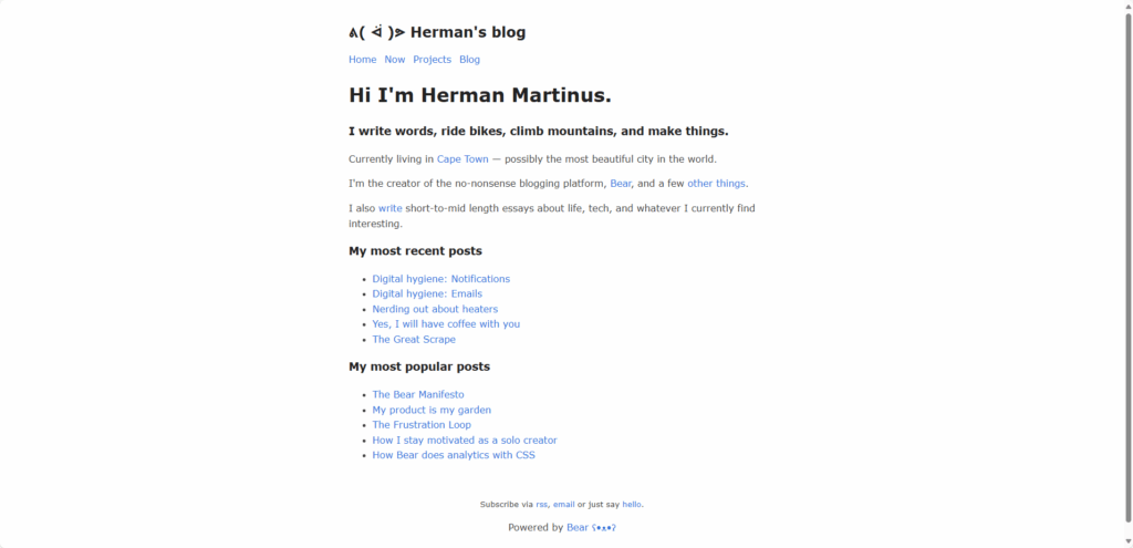 Bear Blog：隐私优先、简洁高效的纯粹博客平台