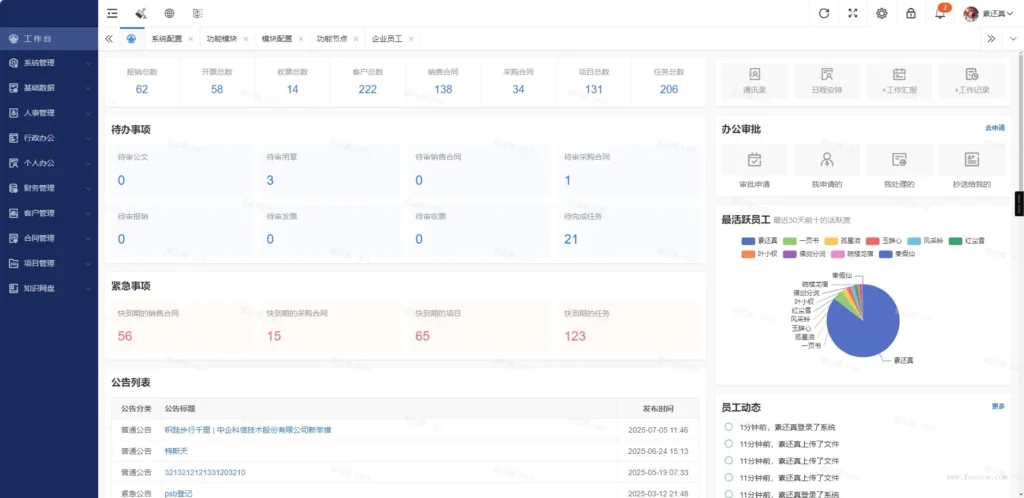 OA办公系统+管理系统v5.8 – 适用于PC端+手机端 - 狐狸资源网
